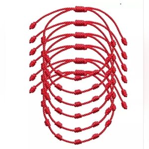 7 Red Bracelet 7 Knots ~ Adjustable Unisex Adult/Kids